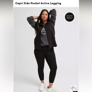 Torrid Capri Side Pocket Active Legging, Size 4x